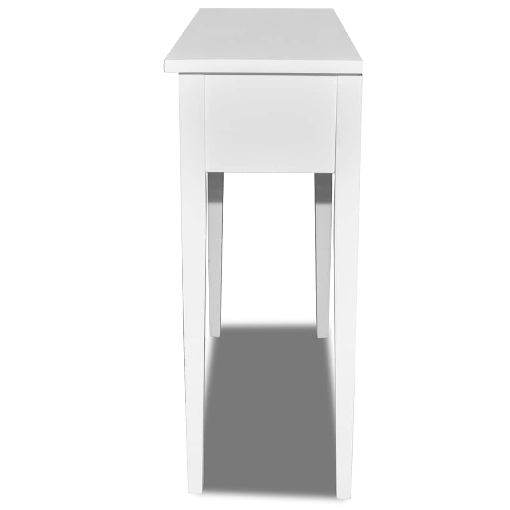241145 vidaXL Dressing Console Table with Two Drawers White 4