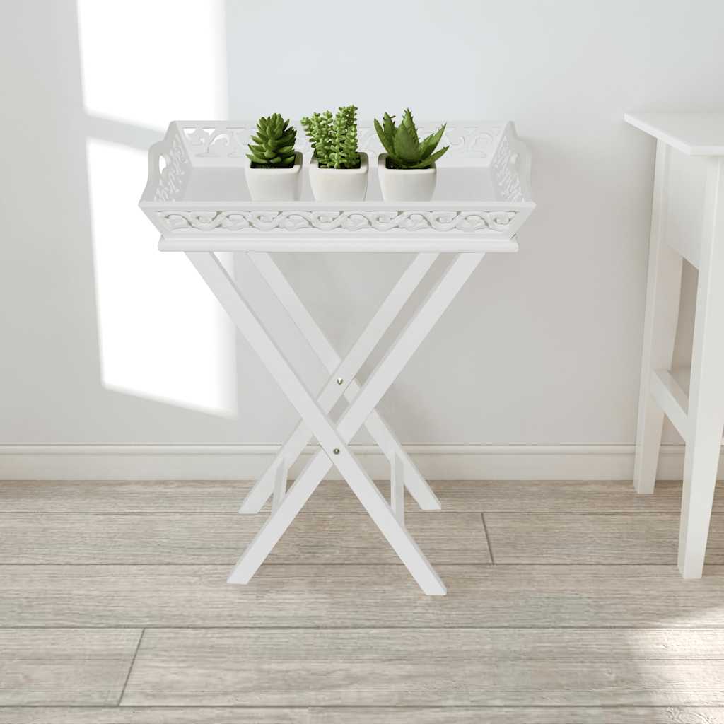 vidaXL Side Table | White | MDF and Solid Pine wood | Compact | Detachable 1