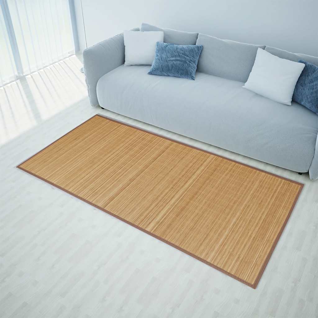 vidaXL Rug | Brown | Bamboo top + polypropylene edges | 80 x 300 cm | Non-slip 1