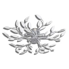241476 Transparent & White Ceiling Lamp with Acrylic Crystal Leaf Arms for 5 E14 Bulbs 2