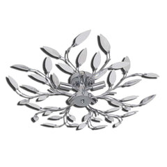 241476 Transparent & White Ceiling Lamp with Acrylic Crystal Leaf Arms for 5 E14 Bulbs 3