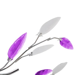 241477 Purple & White Ceiling Lamp with Acrylic Crystal Leaf Arms for 5 E14 Bulbs 3