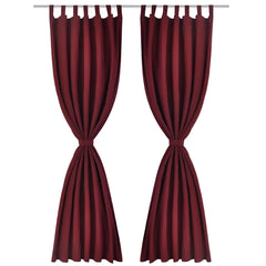 vidaXL 2 pcs Bordeaux Micro-Satin Curtains with Loops 140 x 245 cm 2
