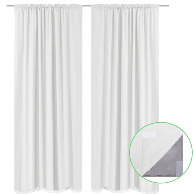 2 cortinas opacas blancas de doble capa que ahorran energía, 140 x 245 cm