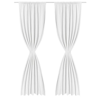 2 cortinas opacas blancas de doble capa que ahorran energía, 140 x 245 cm