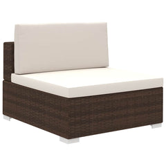 Garden Lounge Cushions Poly Rattan Brown