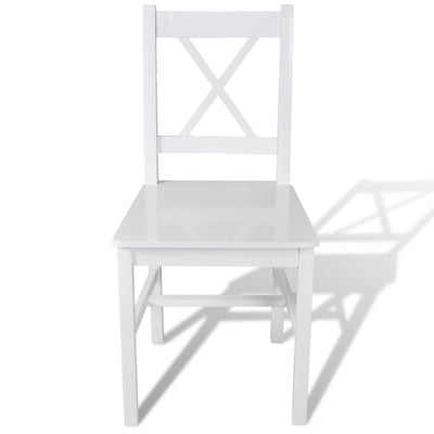 Dining Chairs 2 pcs White Pinewood