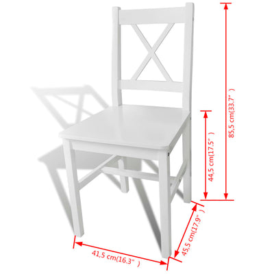 Dining Chairs 2 pcs White Pinewood