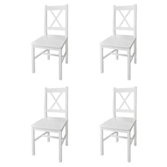 vidaXL Dining Chairs 4 pcs White Pinewood 1