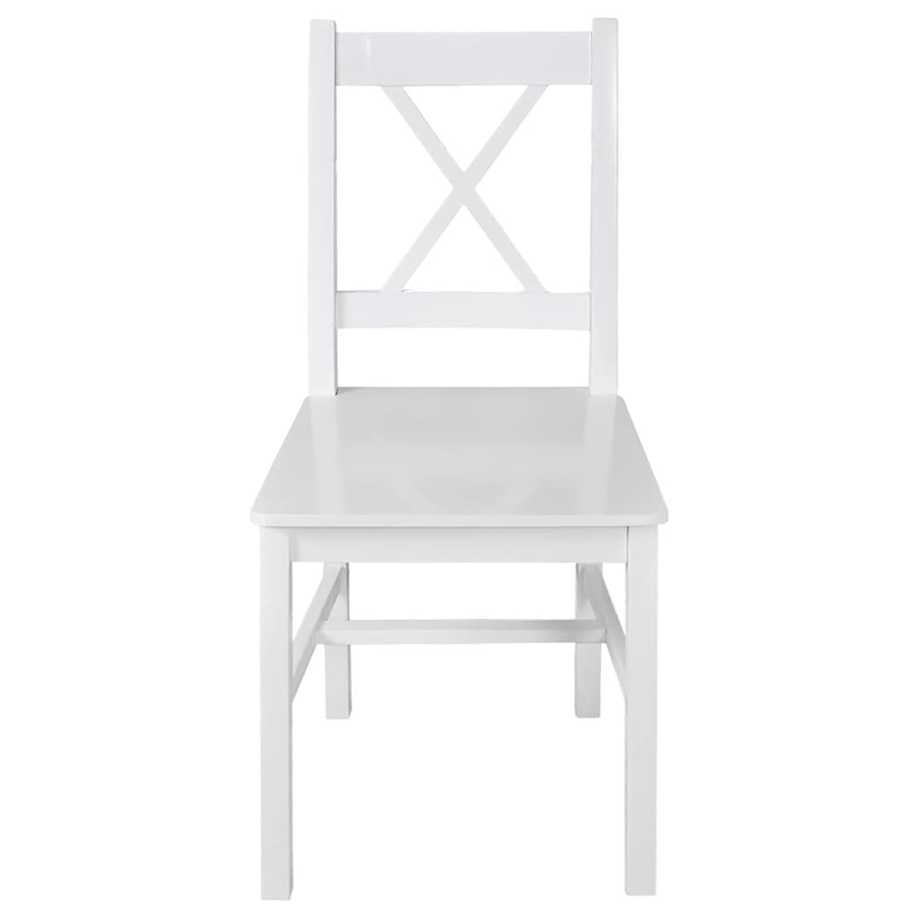 vidaXL Dining Chairs 4 pcs White Pinewood 3
