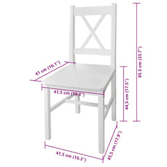 vidaXL Dining Chairs 4 pcs White Pinewood 5