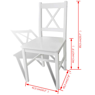 Dining Chairs 4 pcs White Pinewood