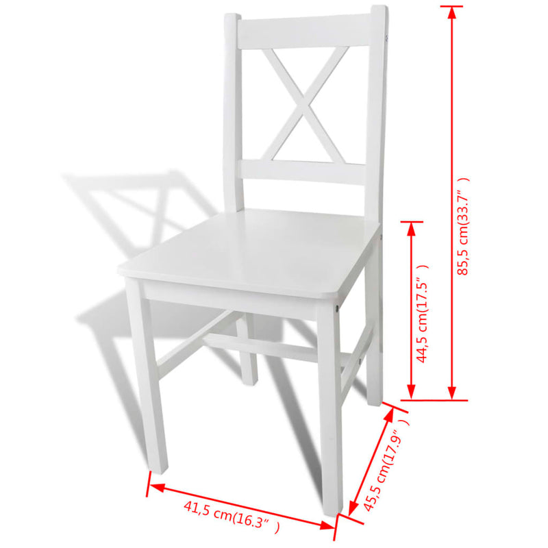 Dining Chairs 4 pcs White Pinewood