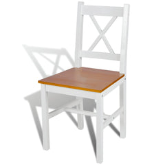 vidaXL Dining Chairs 4 pcs White Pinewood 3