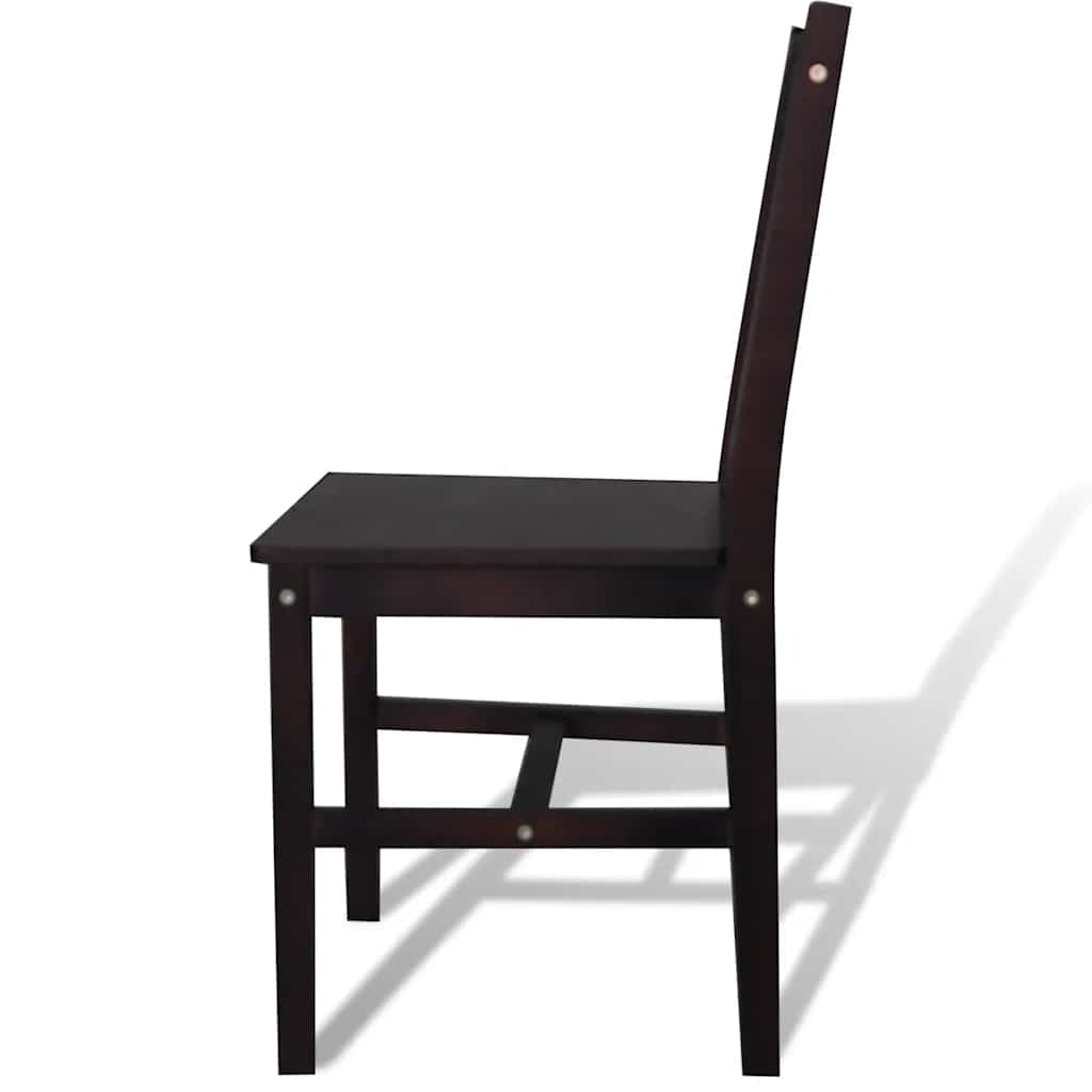 vidaXL Dining Chairs 4 pcs Dark Brown Pinewood 2