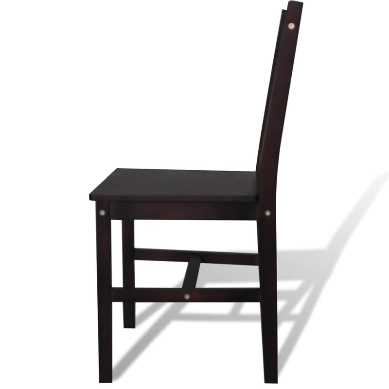 Dining Chairs 4 pcs Dark Brown Pinewood