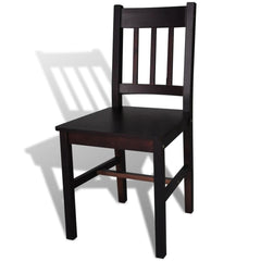 vidaXL Dining Chairs 4 pcs Dark Brown Pinewood 4