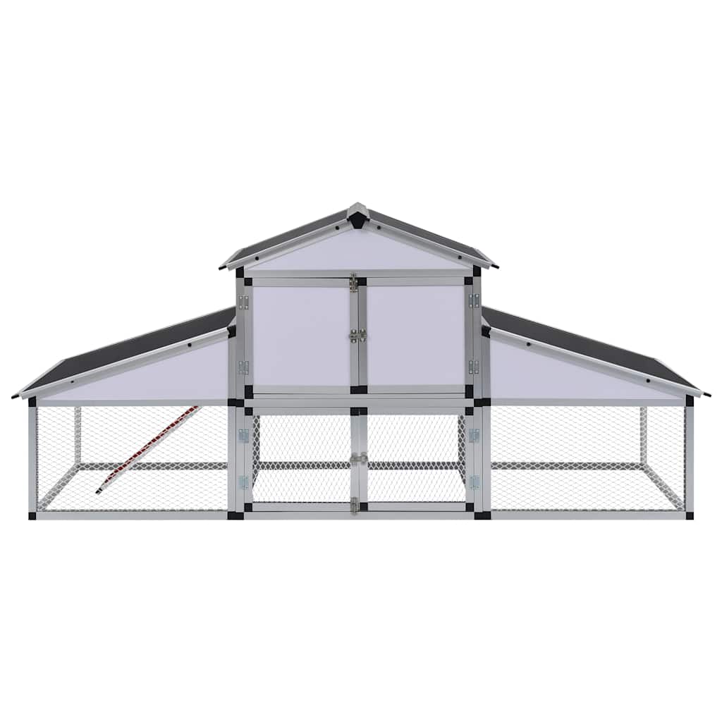 41323 vidaXL Chicken Coop with Runs and Nest Box Aluminium 2