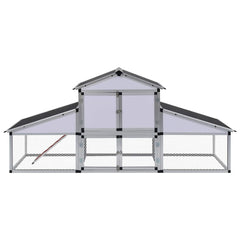 41323 vidaXL Chicken Coop with Runs and Nest Box Aluminium 2