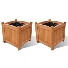 vidaXL Raised Bed | Set of 2 | Natural Wood | Solid wood | 30x30 cm | Durable 1