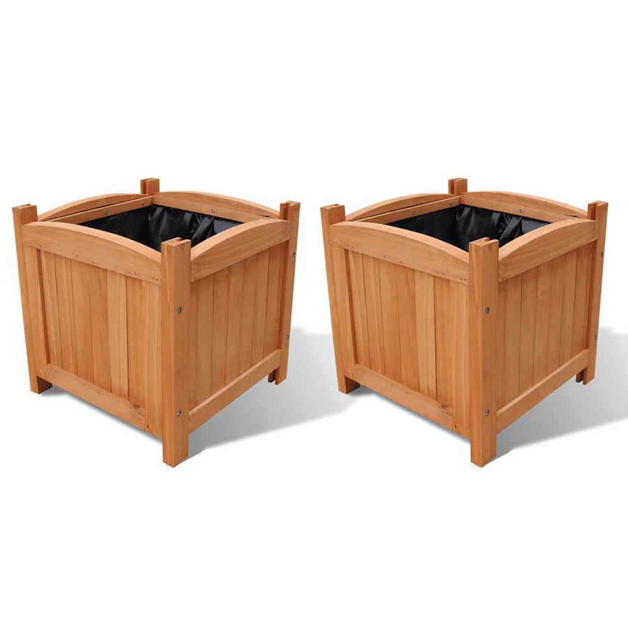 vidaXL Raised Bed | Set of 2 | Natural Wood | Solid wood | 30x30 cm | Durable 1
