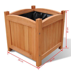 vidaXL Raised Bed | Set of 2 | Natural Wood | Solid wood | 30x30 cm | Durable 5