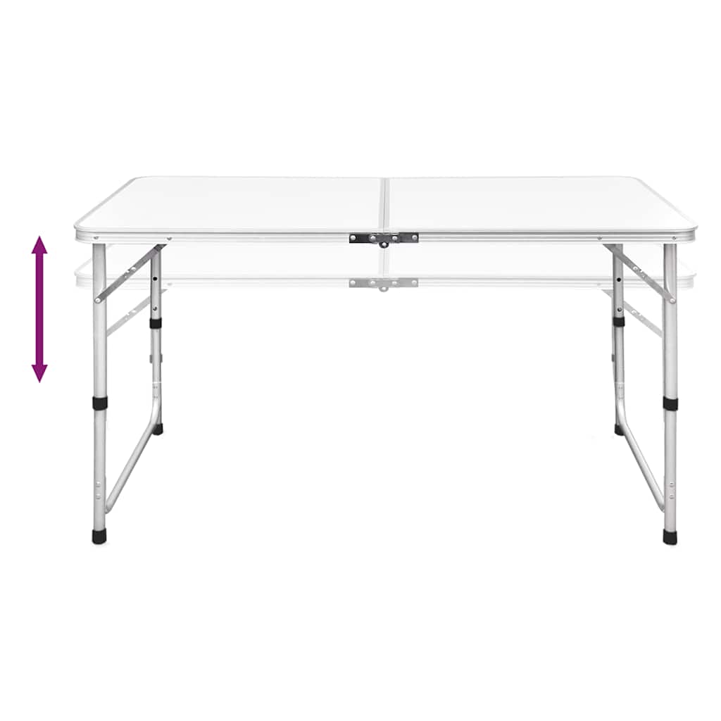 Foldable Camping Height Adjustable Aluminium 120 x 60 cm Table