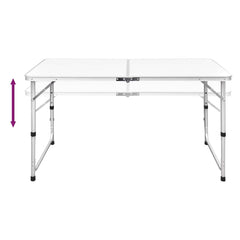 Foldable Camping Height Adjustable Aluminium 120 x 60 cm Table