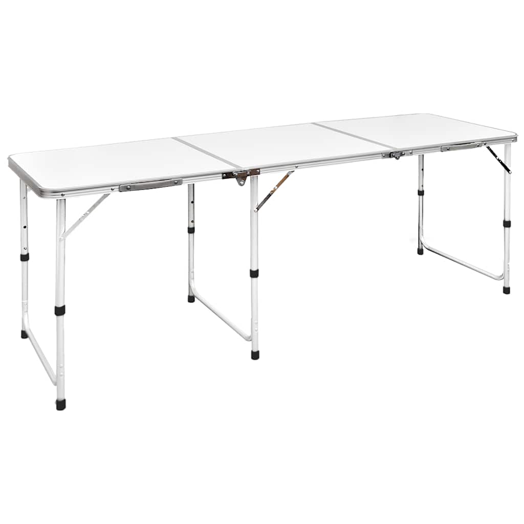 Foldable Camping Height Adjustable Aluminium 180 x 60 cm Table