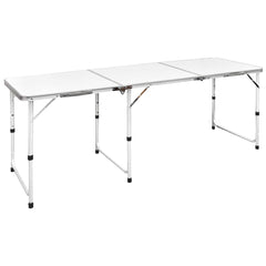 Foldable Camping Height Adjustable Aluminium 180 x 60 cm Table