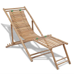 vidaXL Outdoor Deck Chair with Footrest Bamboo 1