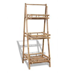 41493 vidaXL 3-Tier Folding Bamboo Plant Rack 1