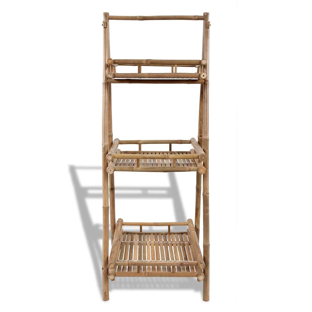 41493 vidaXL 3-Tier Folding Bamboo Plant Rack 2