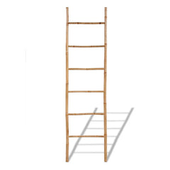 vidaXL Towel Hook | Natural Bamboo | Bamboo | Medium |  Portable  | Towel Ladder 2
