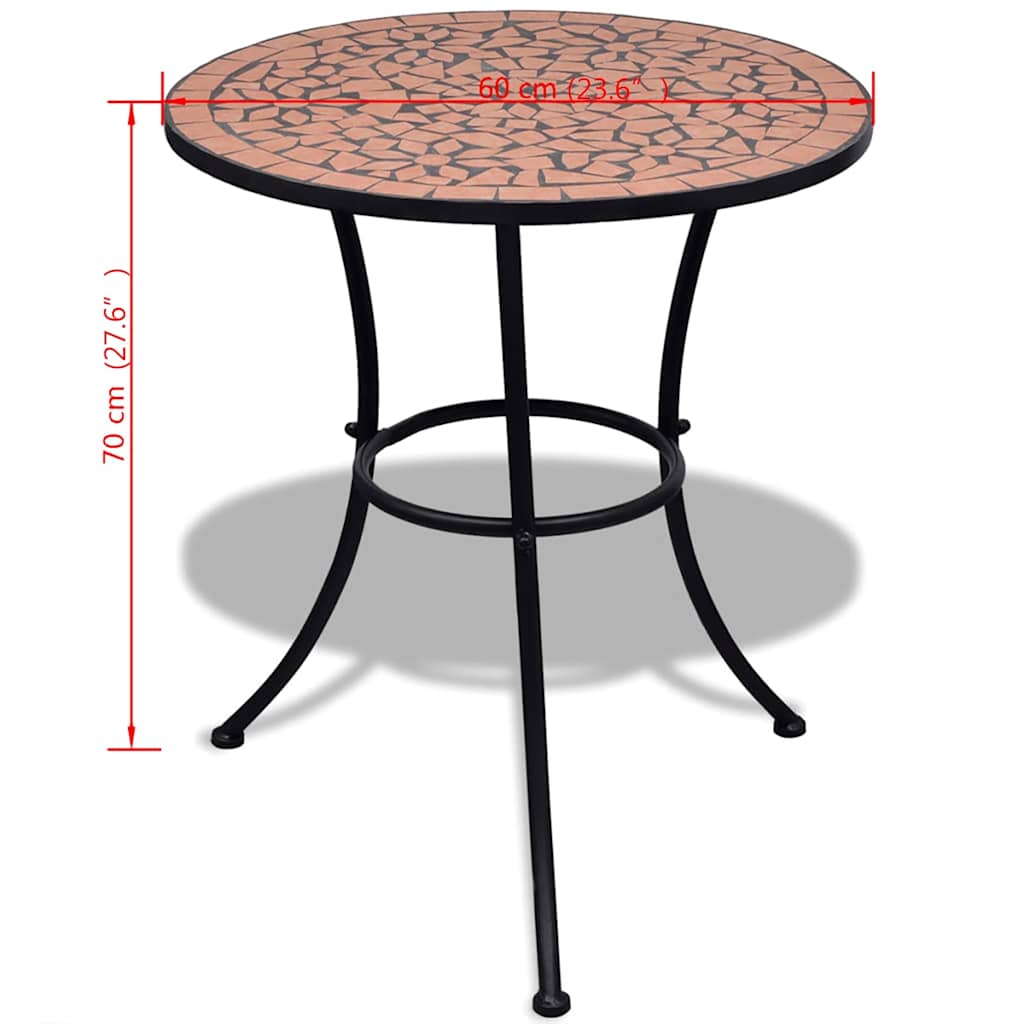 vidaXL Garden Table | Terracotta | Powder-coated iron frame and ceramic top 5