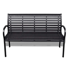 vidaXL Garden Bench 125 cm Steel and WPC Black 2