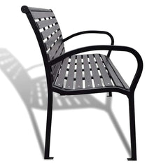 vidaXL Garden Bench 125 cm Steel and WPC Black 4