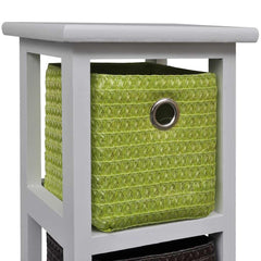 vidaXL Storage Rack | White with multicoloured baskets 3