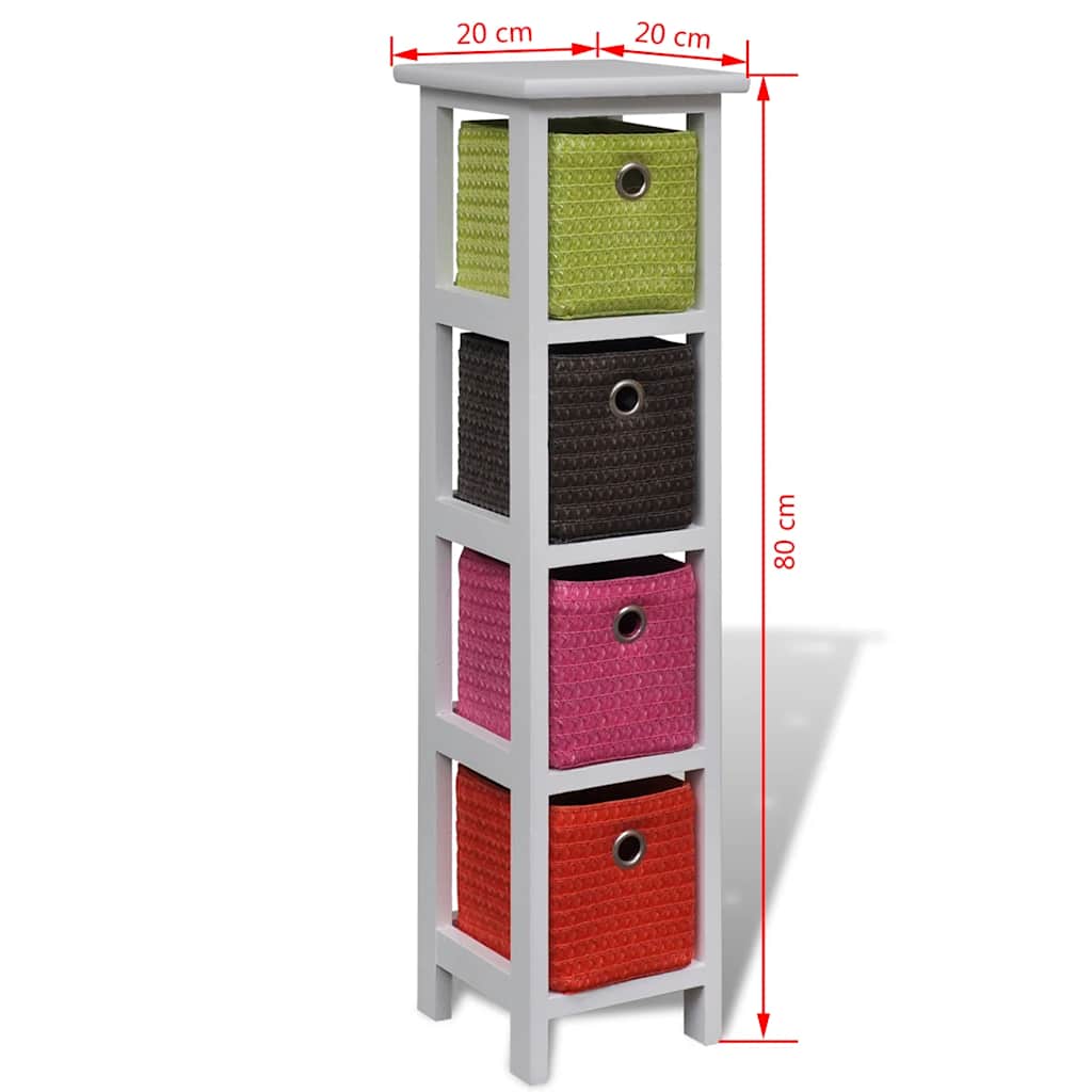 vidaXL Storage Rack | White with multicoloured baskets 4