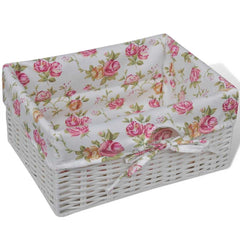 vidaXL Cabinet with 1 Drawer and 3 Baskets White Paulownia Wood 5