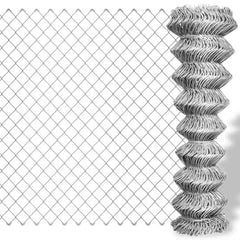 141487 vidaXL Chain Link Fence Galvanised Steel 15x1,25 m Silver 1