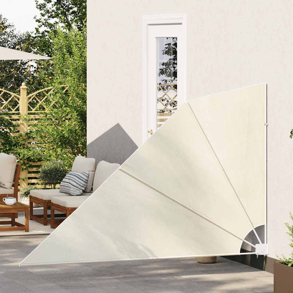 41577 vidaXL Collapsible Balcony Side Awning Cream 160x240 cm 3