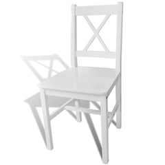 vidaXL Dining Chairs 6 pcs White Pinewood 3