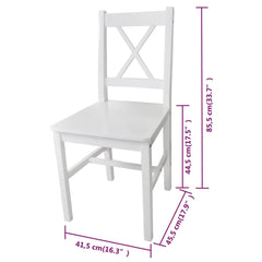 vidaXL Dining Chairs 6 pcs White Pinewood 5