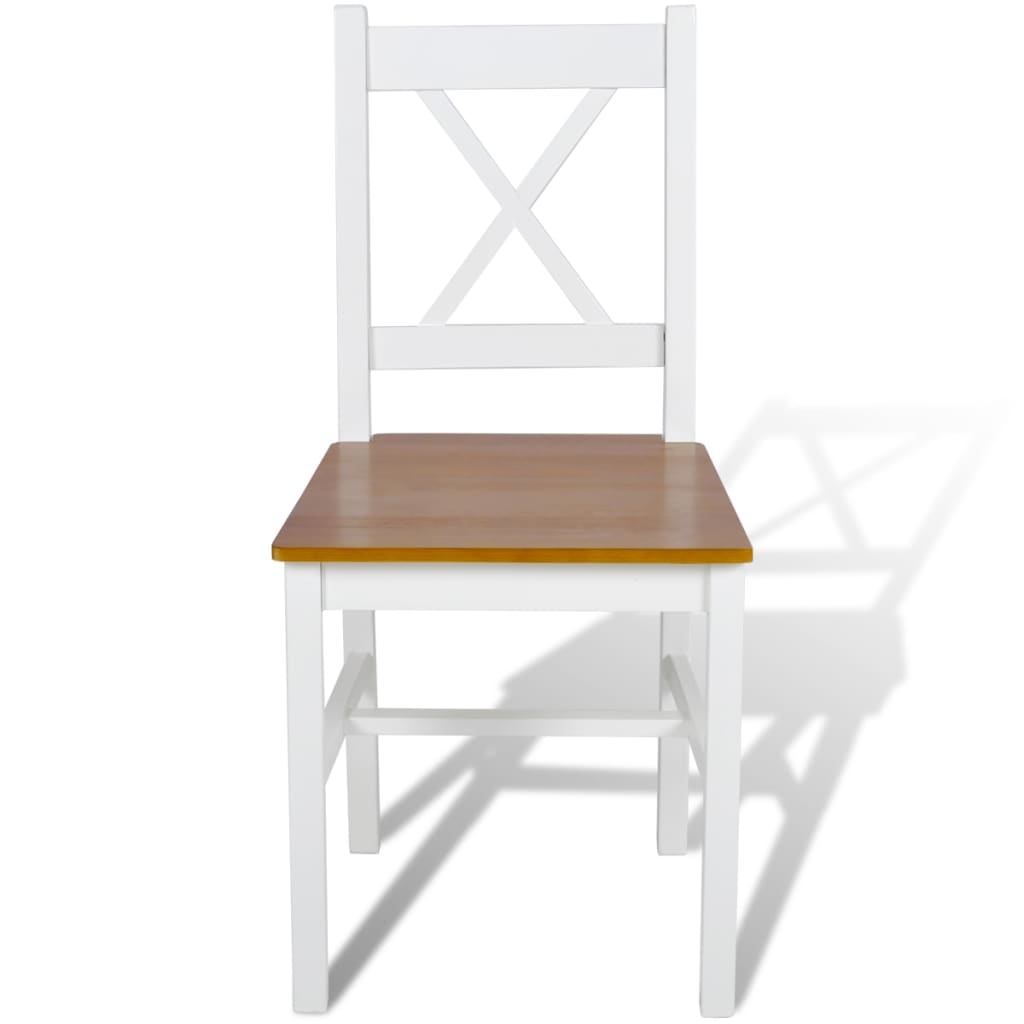 vidaXL Dining Chairs 6 pcs White Pinewood 2
