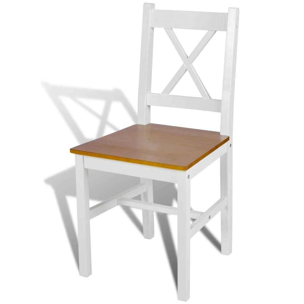 vidaXL Dining Chairs 6 pcs White Pinewood 3