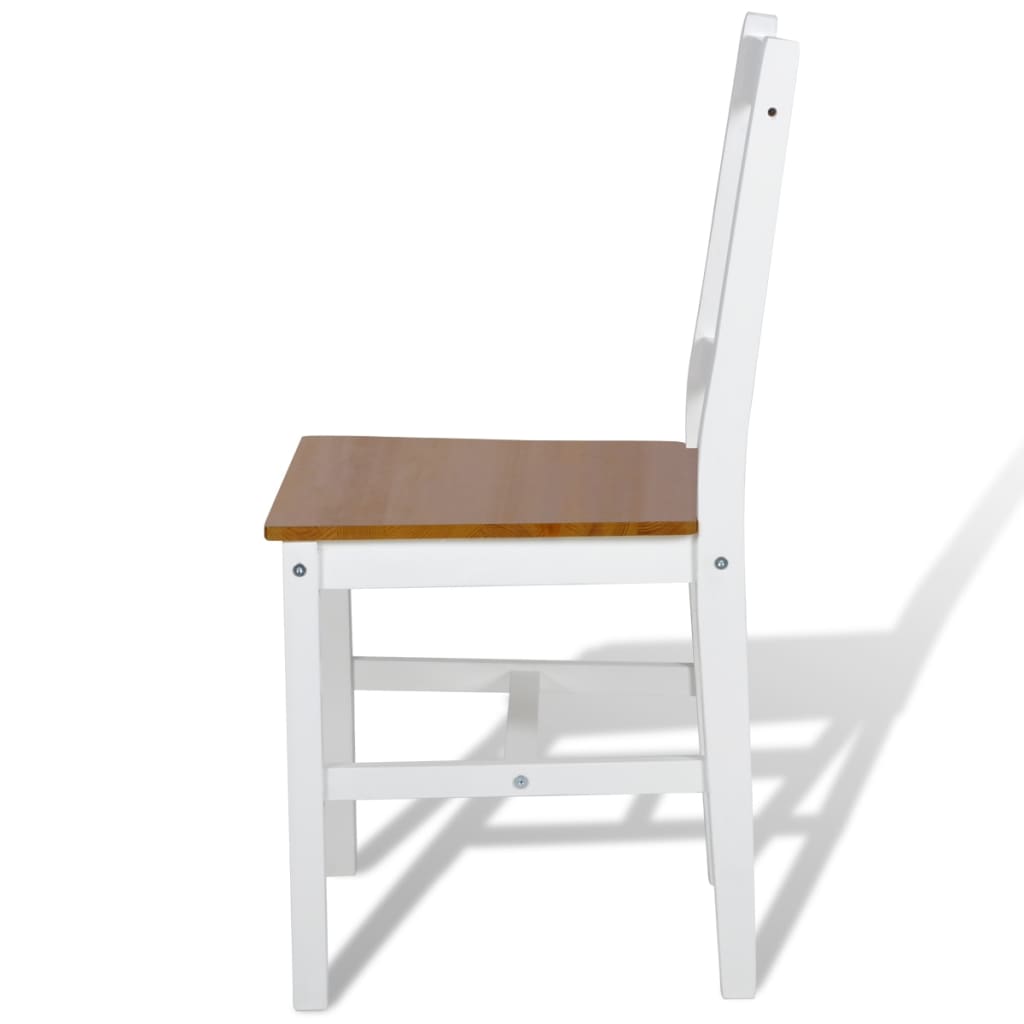 vidaXL Dining Chairs 6 pcs White Pinewood 4