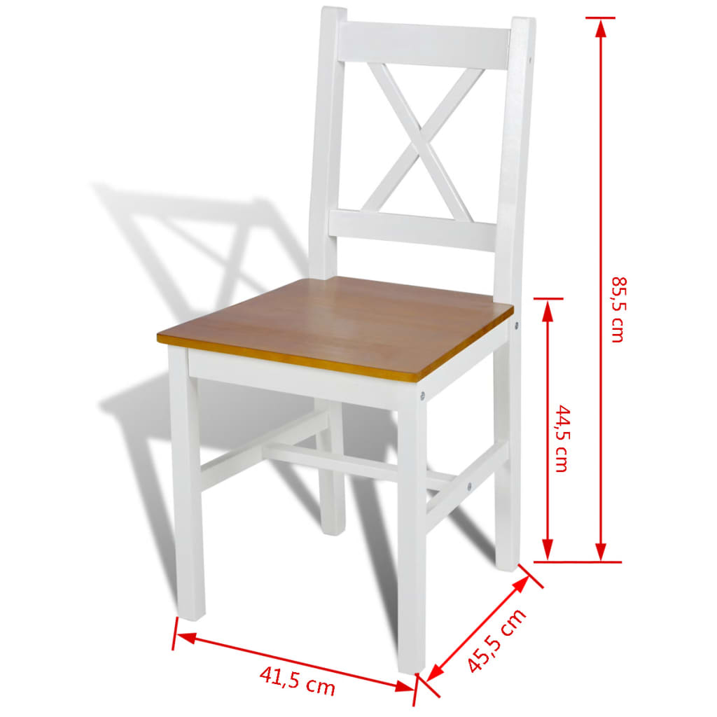 vidaXL Dining Chairs 6 pcs White Pinewood 5