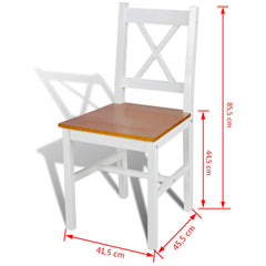 vidaXL Dining Chairs 6 pcs White Pinewood 5