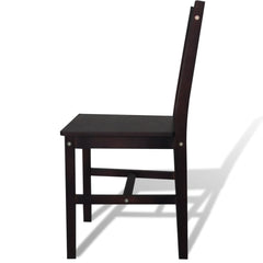 vidaXL Dining Chairs 6 pcs Dark Brown Pinewood 2